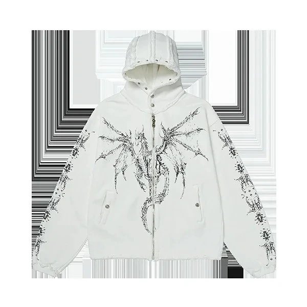 White Zip-Up Hoodie