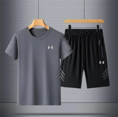 Under Armour Matching Sets Short-Sleeve T-Shirt and Shorts Set — L77274 Grey
