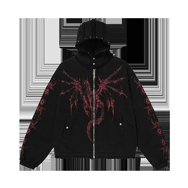 Black Zip-Up Hoodie