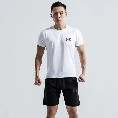 Under Armour Sportstyle Tech T-Shirt White + Black Shorts - 1
