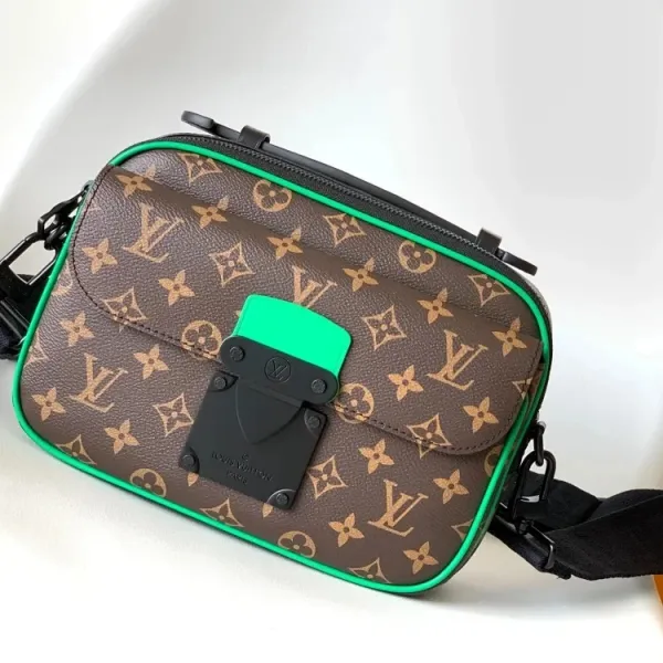 Louis Vuitton Monogram Pochette Accessoires Neon Green Trim Crossbody Bag - 1