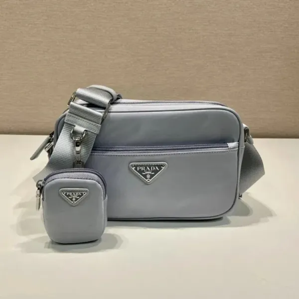 Prada Re-Nylon Crossbody Bag and Pouch Set in Light Gray - 1