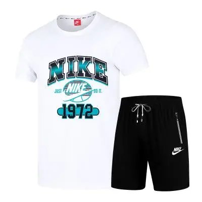 Nike Vintage 1972 Graphic T-Shirt and Shorts Set White/Black
