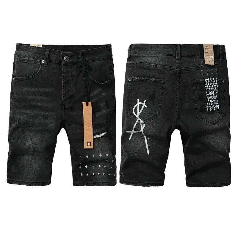 Ksubi Shorts Distressed graphic denim — K38