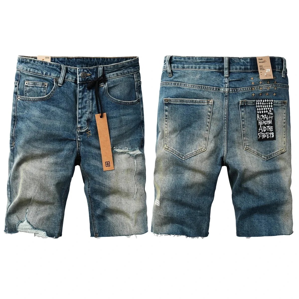 Ksubi Shorts Distressed graphic denim — K42