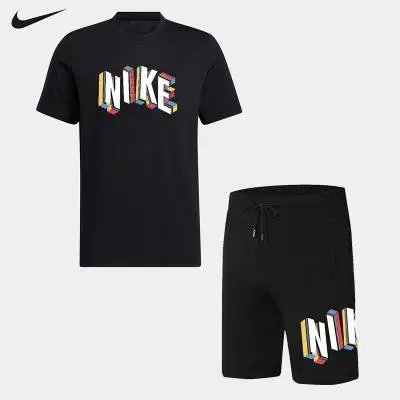Nike Graphic Print Black Casual Set
