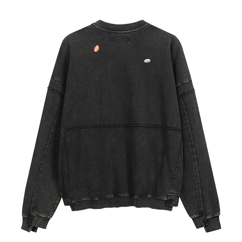Unknown Brand Distressed Black Sweatshirt