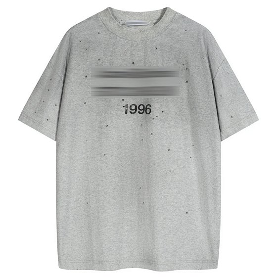 Hot Stamping Vintage Logo Letter Print Short Sleeve T-Shirt