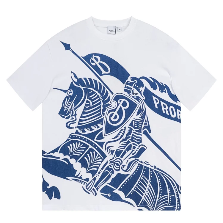 Burberry Equestrian Knight Graphic Tee White Blue