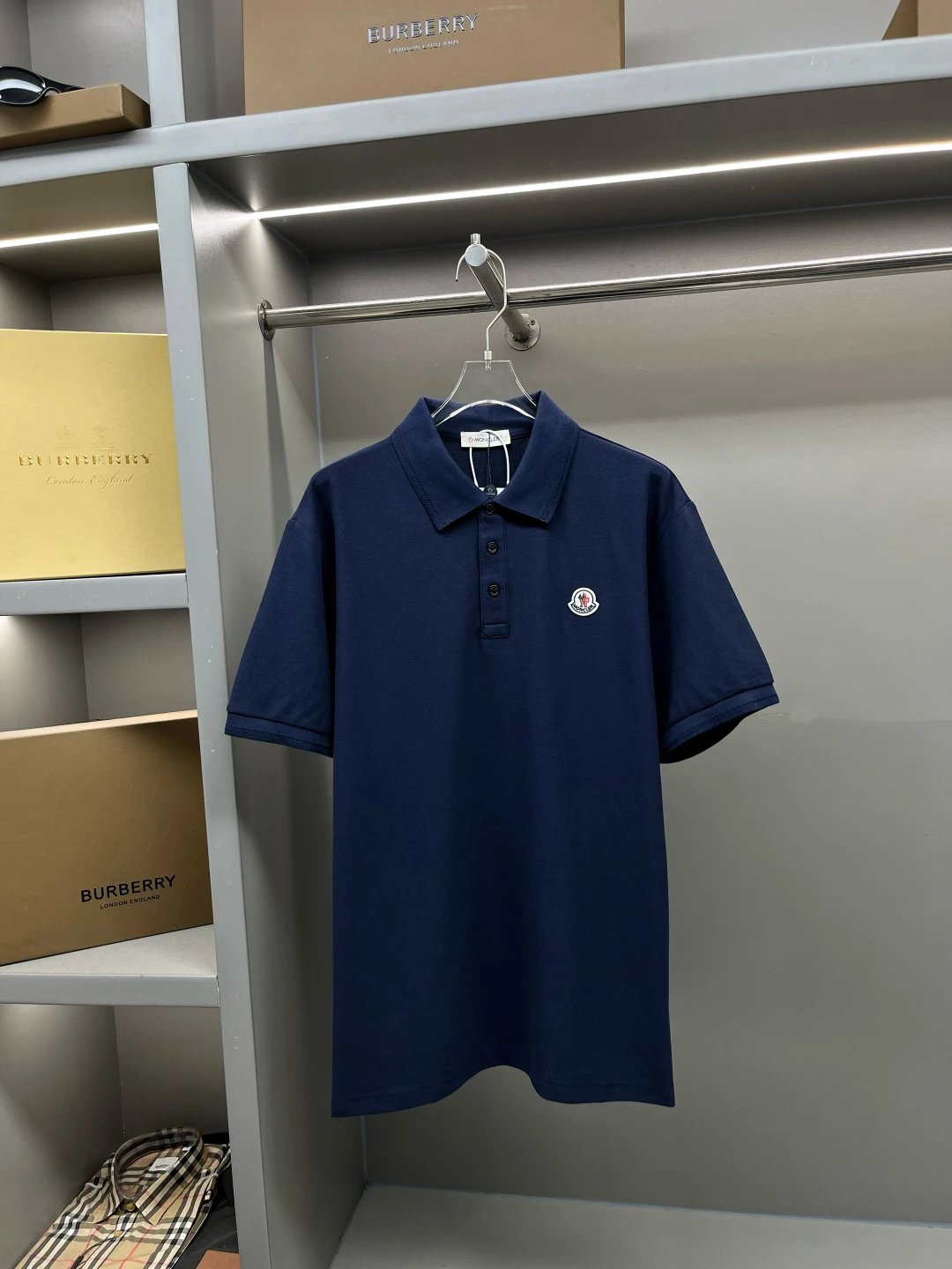 Moncler Badge Logo Polo Navy