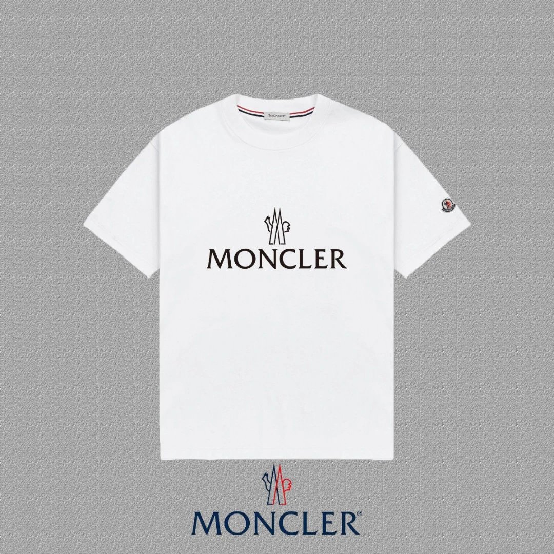 Moncler Vertical Stripe Graphic White T-Shirt - 8