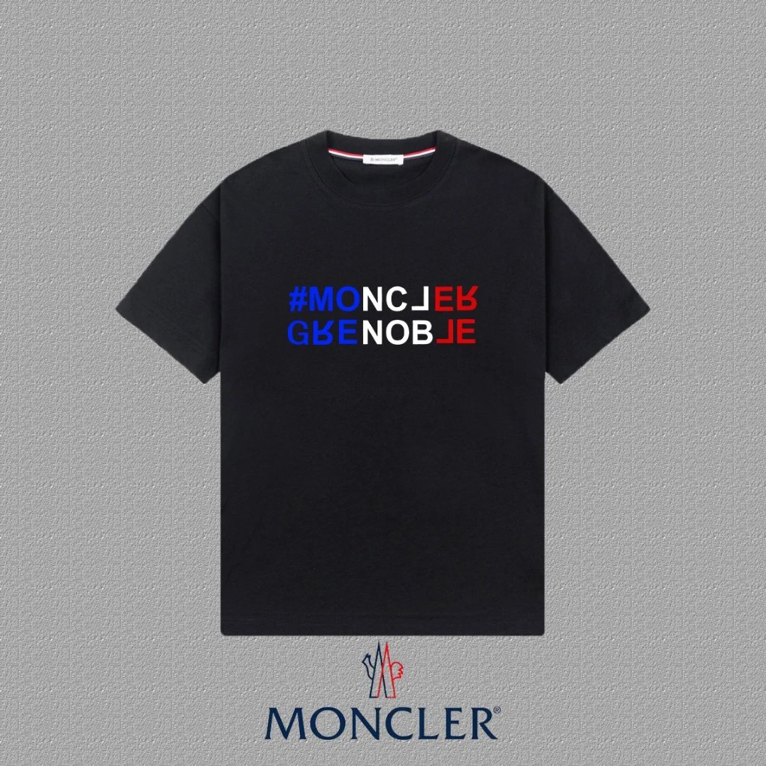 Moncler Vertical Stripe Graphic White T-Shirt - 7