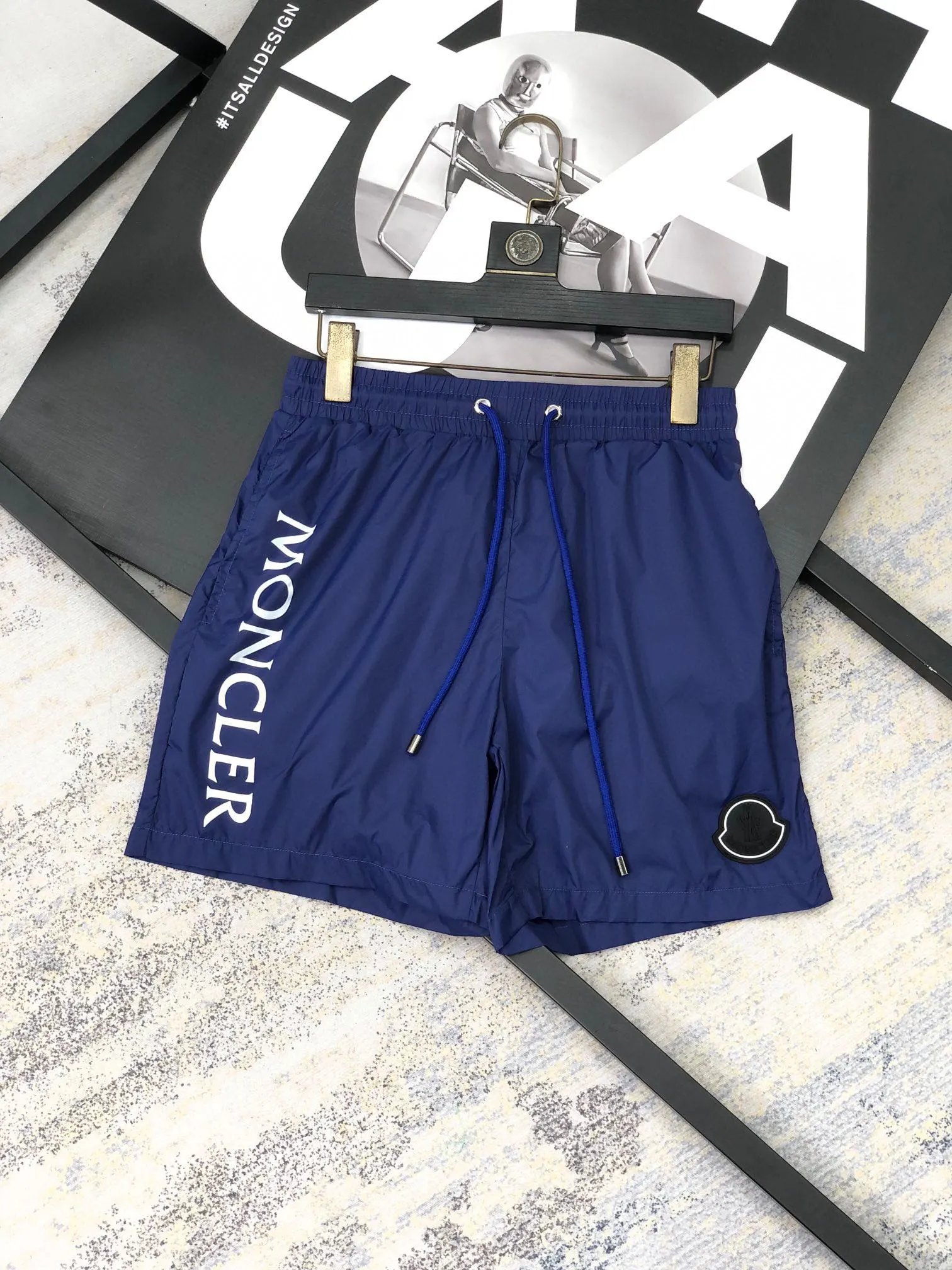 Moncler Side Logo Swim Shorts Navy