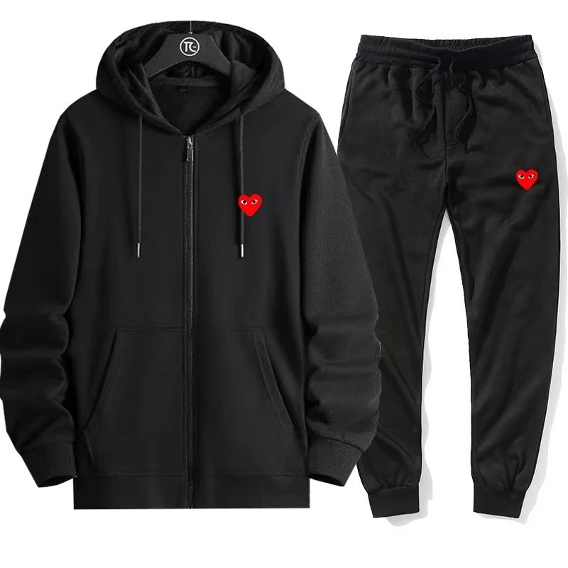 Comme des Garçons Play Comme des Garçons Play Tracksuit in Black with Red Heart Logo Black