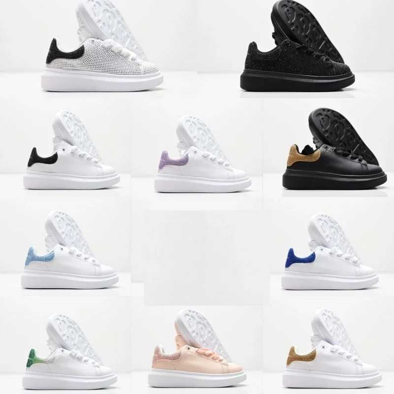 A1lexander McQueen White and Black Sneakers with Colorful