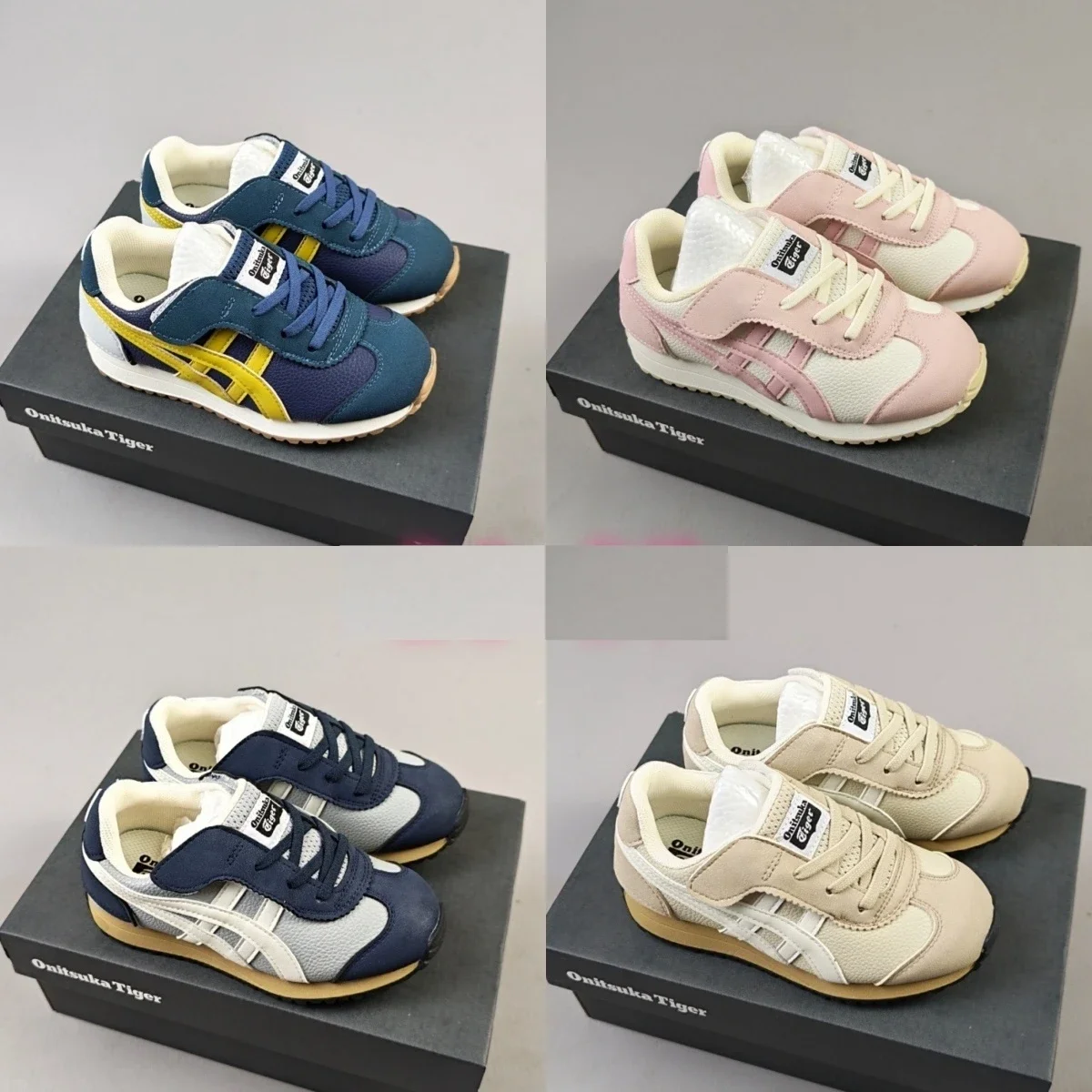 O1nitsuka Tiger Blue and P1ink Sneakers