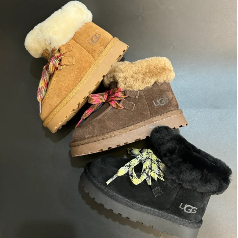U1GG Suede Winter Boots with Fur Lining