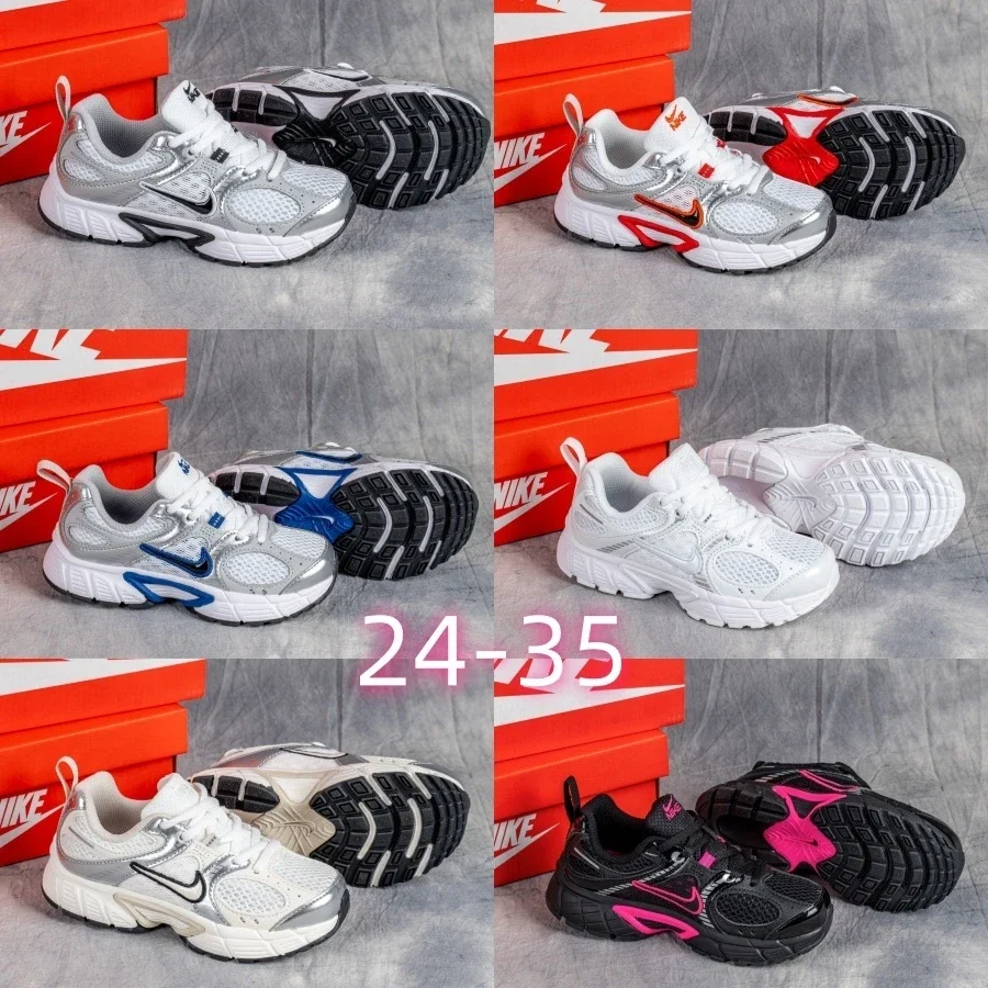 N1ike White and Sier Running Shoes