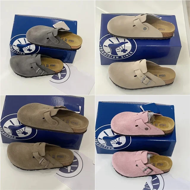 Unbranded Slippers Suede Buckle Cork-Footbed Clogs product detail image 1