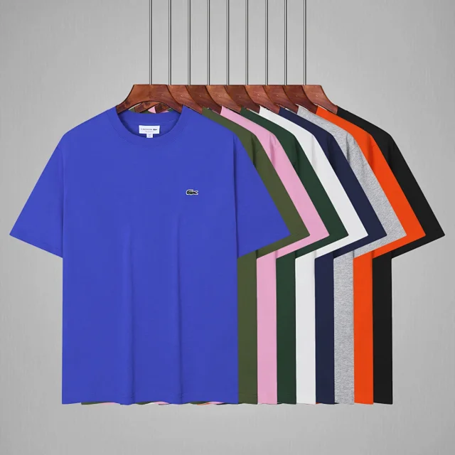 Lacoste T-Shirts Loose-fit crew-neck T-shirt with crocodile chest logo product detail image 1