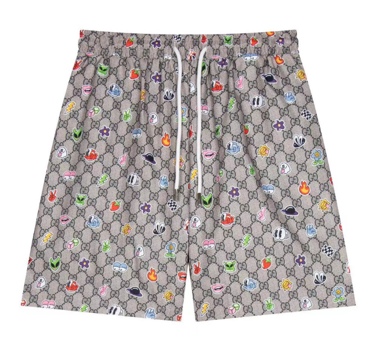 Gucci GG Monogram Print Beige Shorts with Web Stripe and Logo Patch - 7