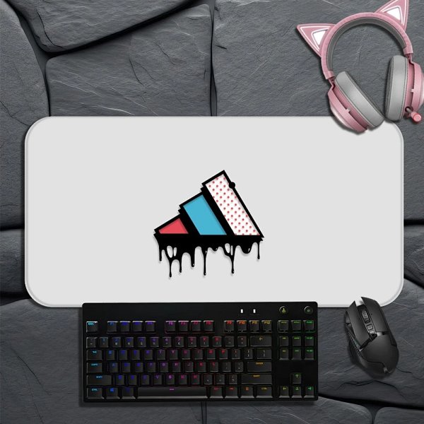 Design Dripping Triangles Mouse Pad White with Pink Cat-Ear Headphones Computer Accessorie... product listing in Litbuy spreadsheet finds