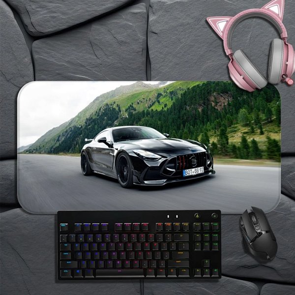 Design Brabus AMG GT Black Edition Mouse Pad with Pink Cat-Ear Headphones, RGB Keyboard an... product listing in Litbuy spreadsheet finds