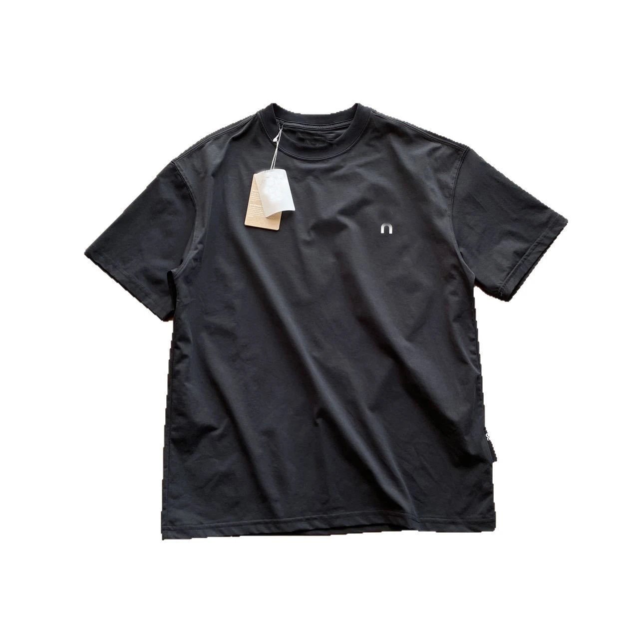 BEAMS BOY T-Shirts Short-Sleeve Crew-Neck T-Shirt with Chest Logo — Black