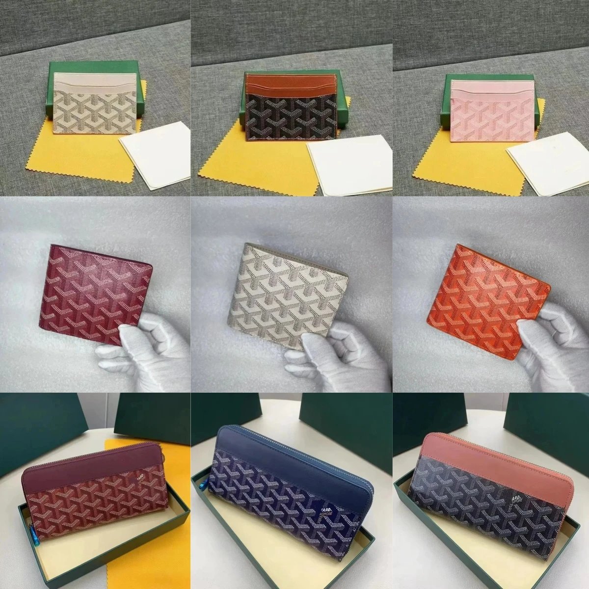 Goyard Patterned Leather Wallets in Various Colors