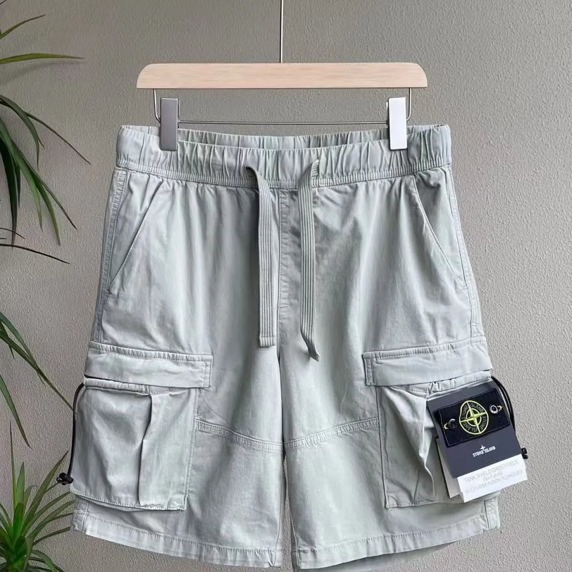Stone Island Tank Shield Ghost Piece Cargo Shorts Beige - 14