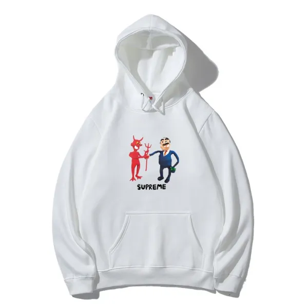 Supreme Devil and Businessman Graphic Hoodie White - 1
