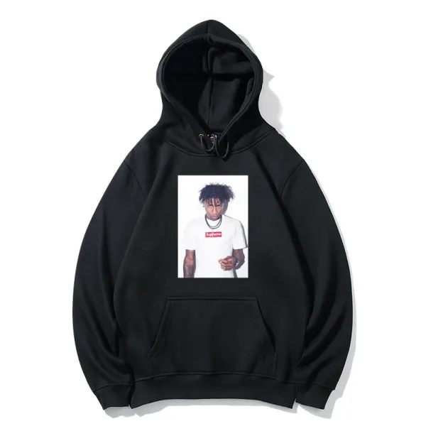 Supreme x XXXTentacion Photo Print Black Hoodie - 1