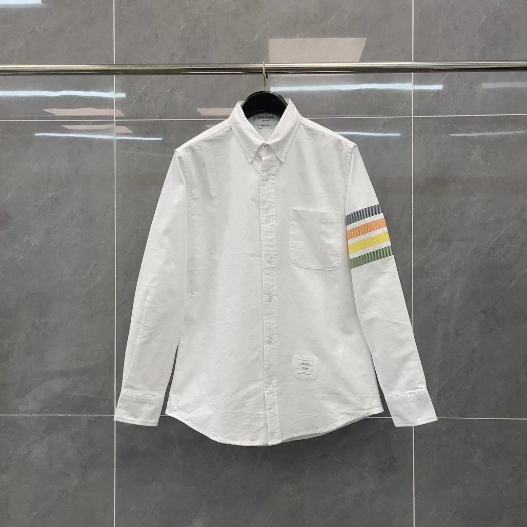 Thom Browne Two-Tone Oxford Shirt Blue and White - 11