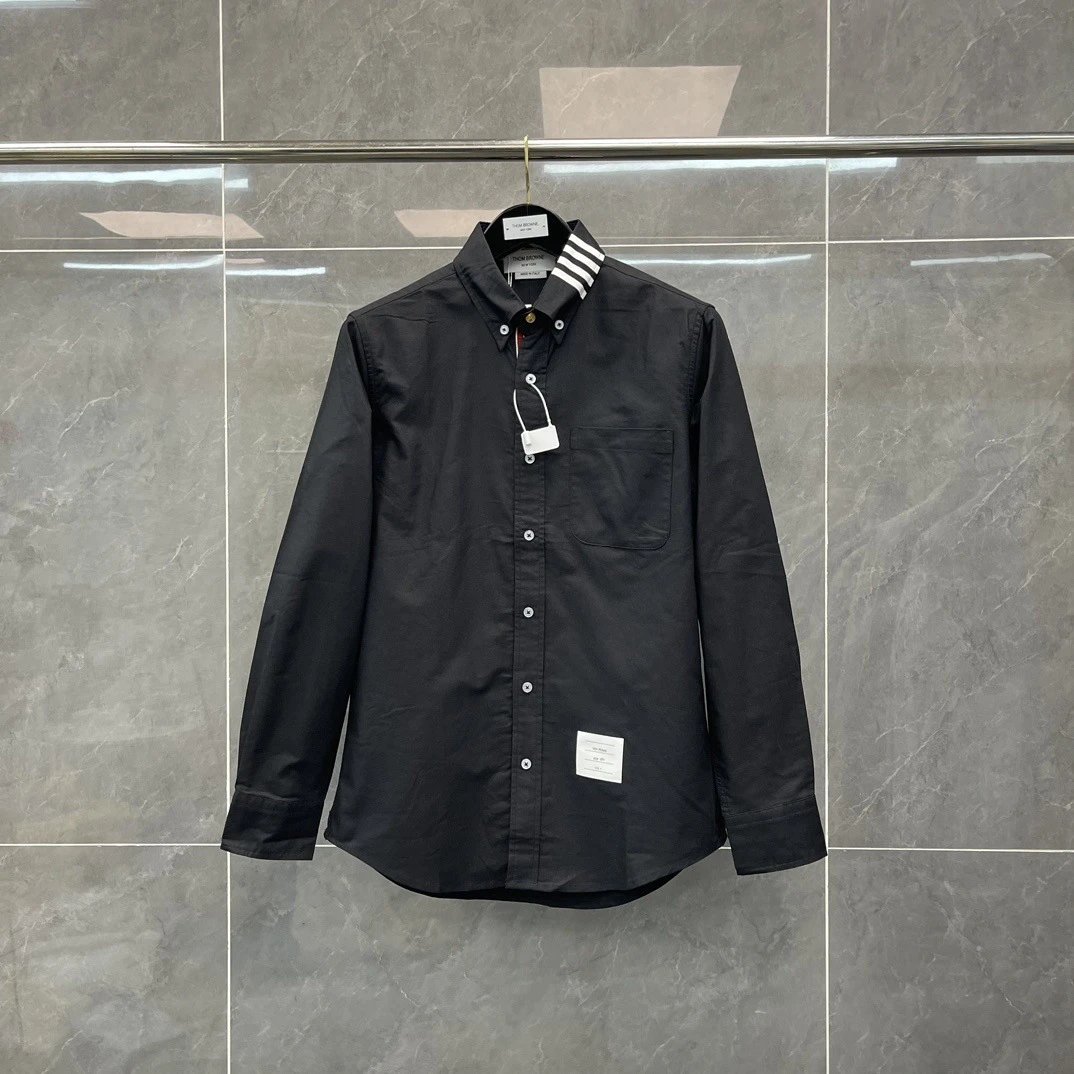 Thom Browne Two-Tone Oxford Shirt Blue and White - 5