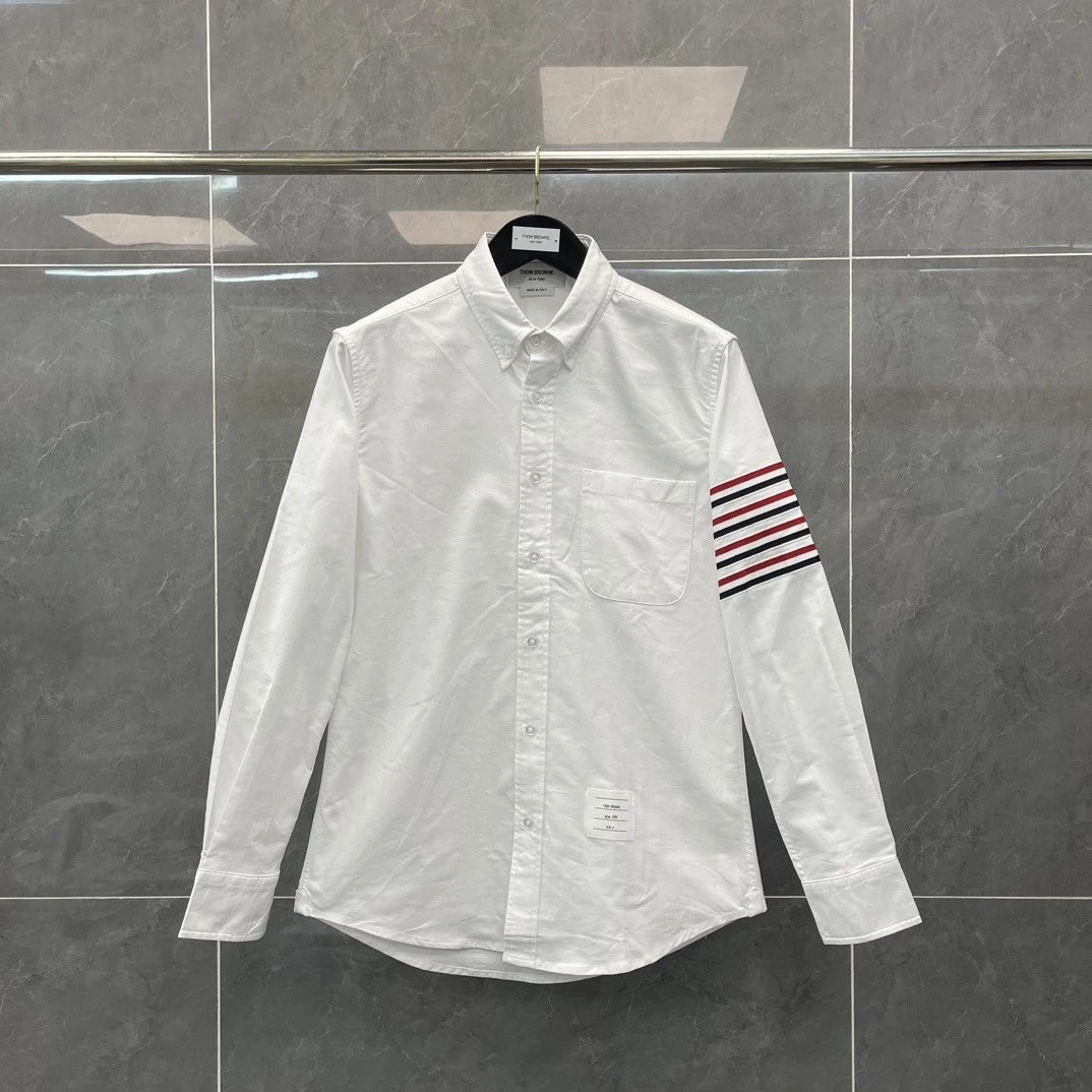 Thom Browne Two-Tone Oxford Shirt Blue and White - 13