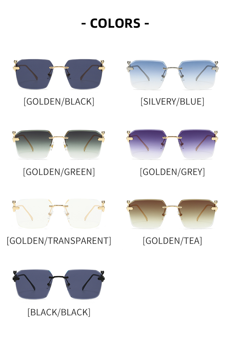Cartier Eyewear Rimless rectangular sunglasses with panther-head temple accents image 6