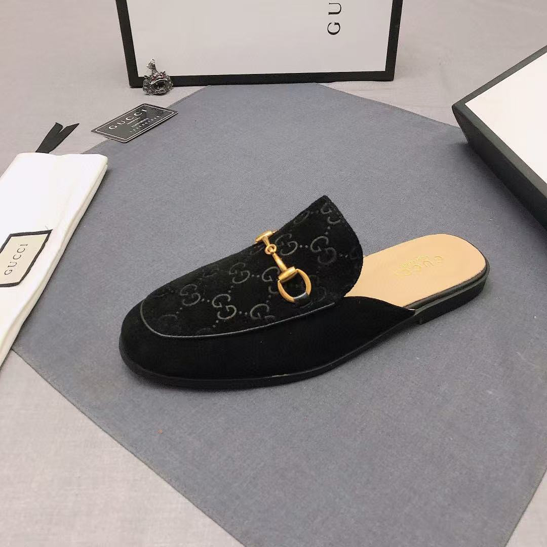 Gucci Princetown Horsebit Loafer Slippers Black Velvet Shoes product detail 4 in Litbuy spreadsheet finds