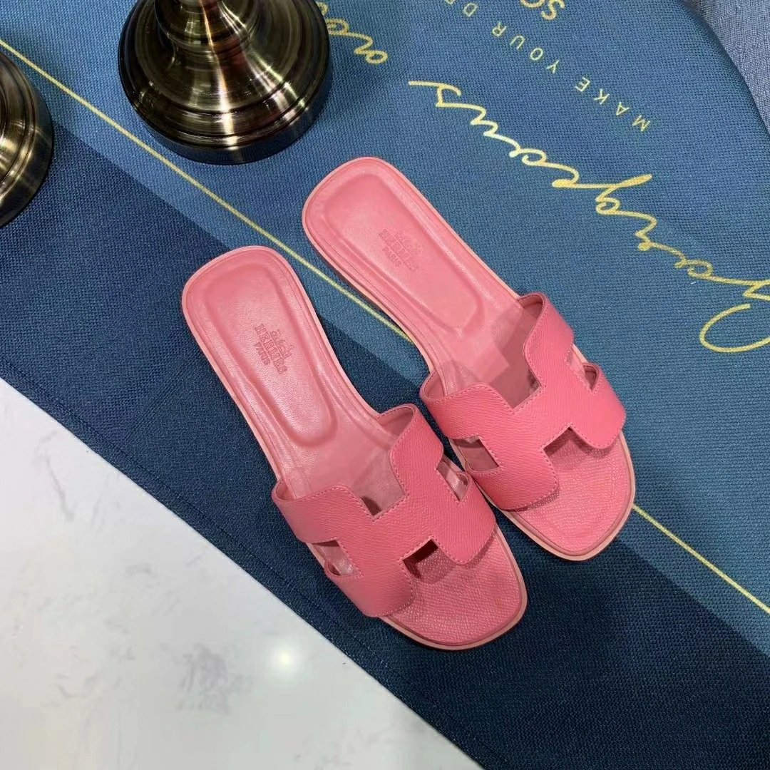 Hermès Oran Slide Silver Metallic Sandals Slippers - 4