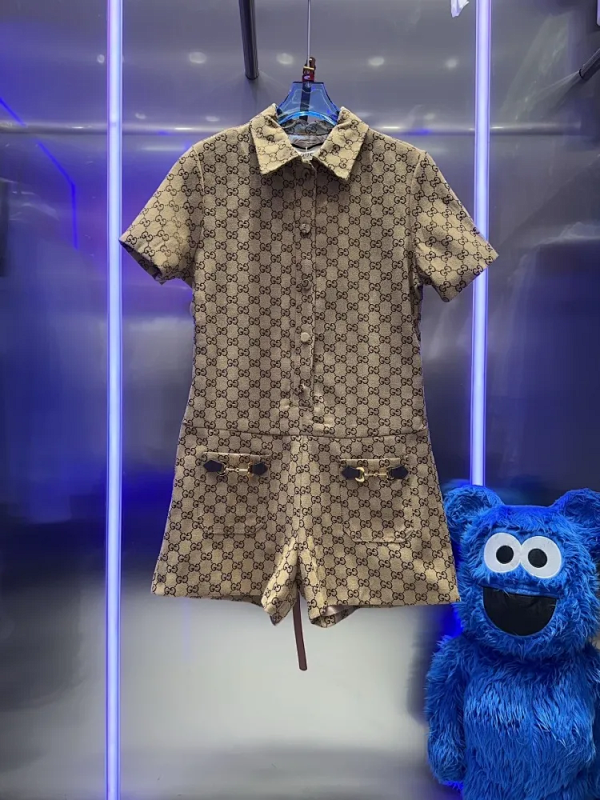 Gucci GG Monogram Cotton Shirt Dress Beige product listing in Litbuy spreadsheet finds