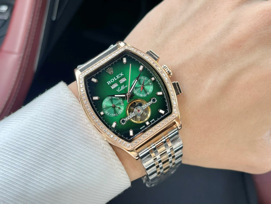 Rolex Oyster Perpetual Chronograph Cosmograph Daytona Brown Dial Rose Gold Diamond Bezel Mechanical Watch Watches - 4