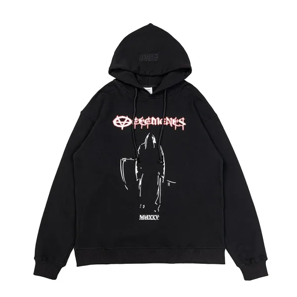 Vetements Grim Reaper Hoodie Black - 1