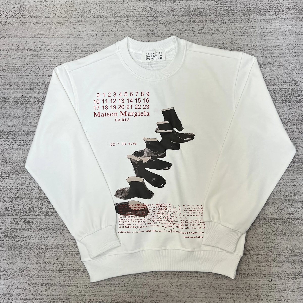 Maison Margiela Numbered Print White Hoodie product detail 10 in Litbuy spreadsheet finds