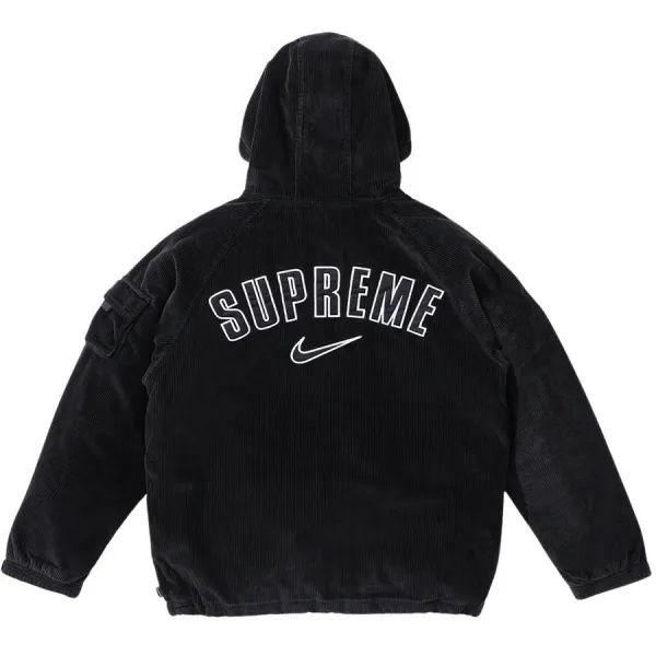 Supreme x Nike Corduroy Hooded Jacket Black - 1