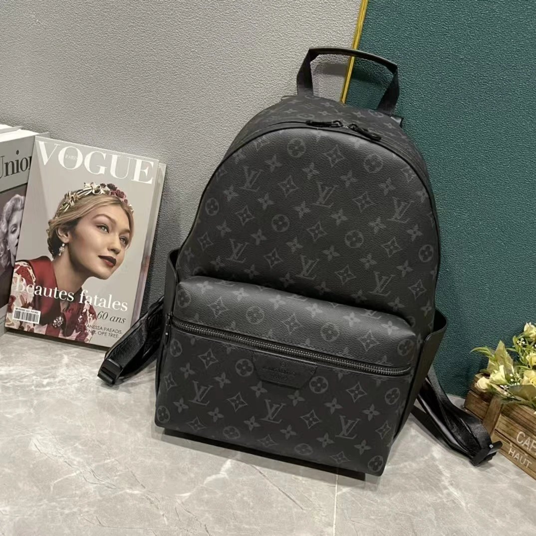 Louis Vuitton Discovery Backpack MM Monogram Eclipse Black Canvas All-Over