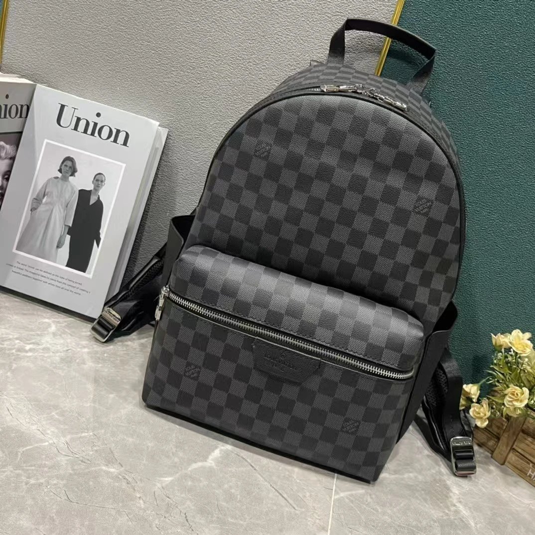 Louis Vuitton Discovery Backpack MM Damier Graphite Black Canvas