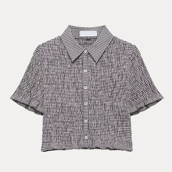 Fashionable Versatile Slim Fit Short Sleeve Spread Collar Shirt