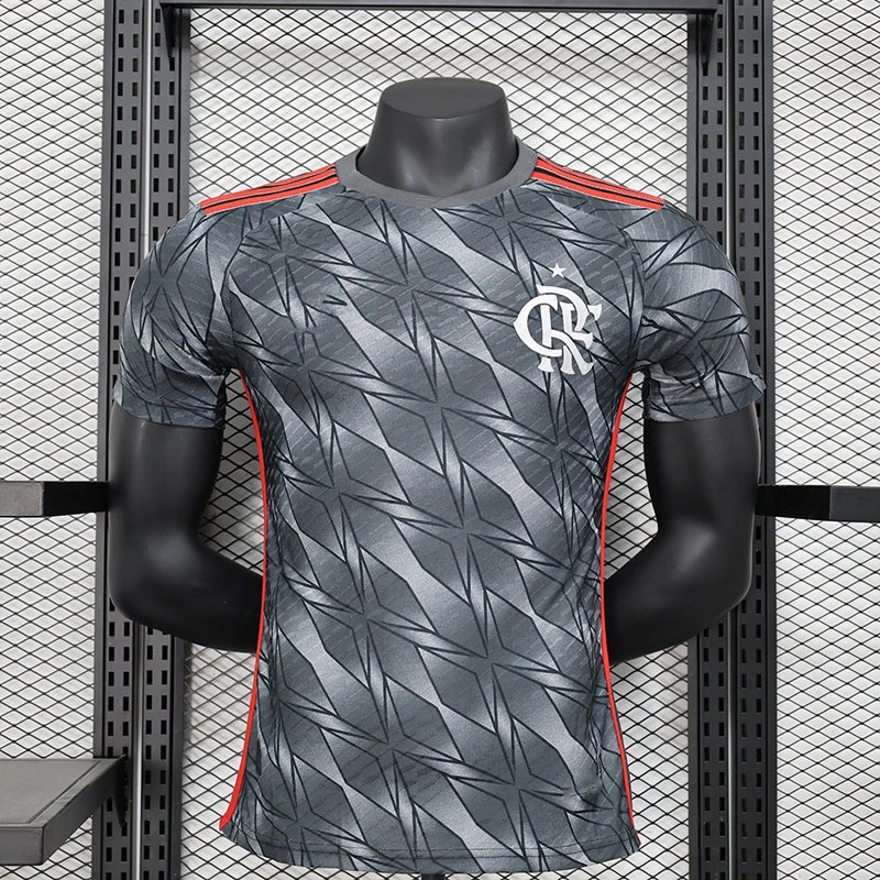 Adidas CR Flamengo Pre-Match Training Jersey - Dark Grey/Red