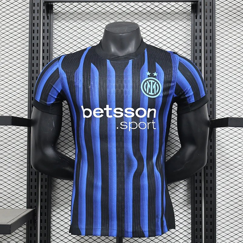 Nike Inter Milan 2024/25 Home Player Version Jersey - Black/Blue Stripe (Betsson)