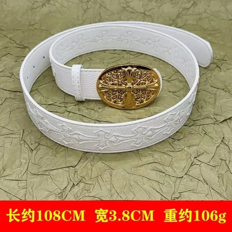 White Leather with Gold Buckle - Pure White Cross