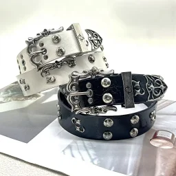 thumbnail for Vintage riveted steeded dark punk style belt